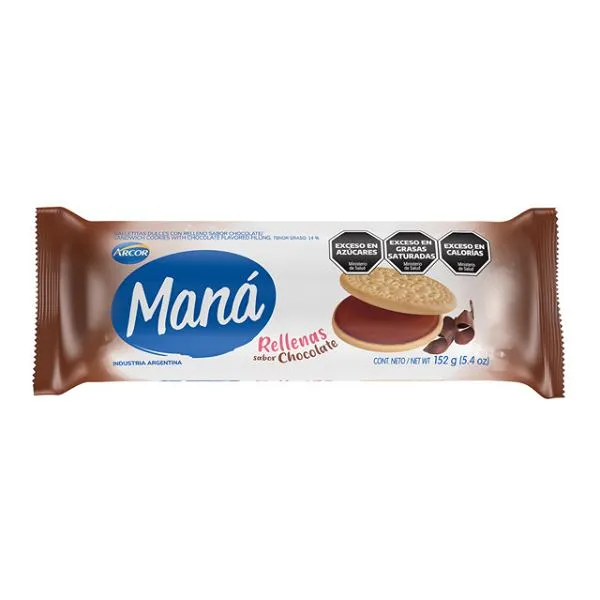 Maná Vainilla Rellena de Chocolate x152g (x36)