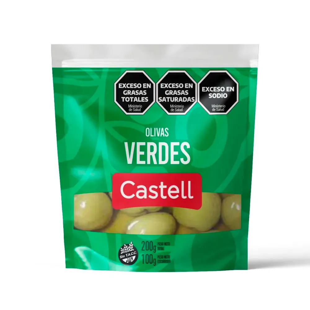 Aceitunas Verdes Castell D/P x100g (x16)
