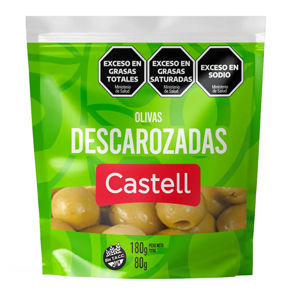 Aceitunas Verdes Descarozadas Castell D/P x80g (x16)