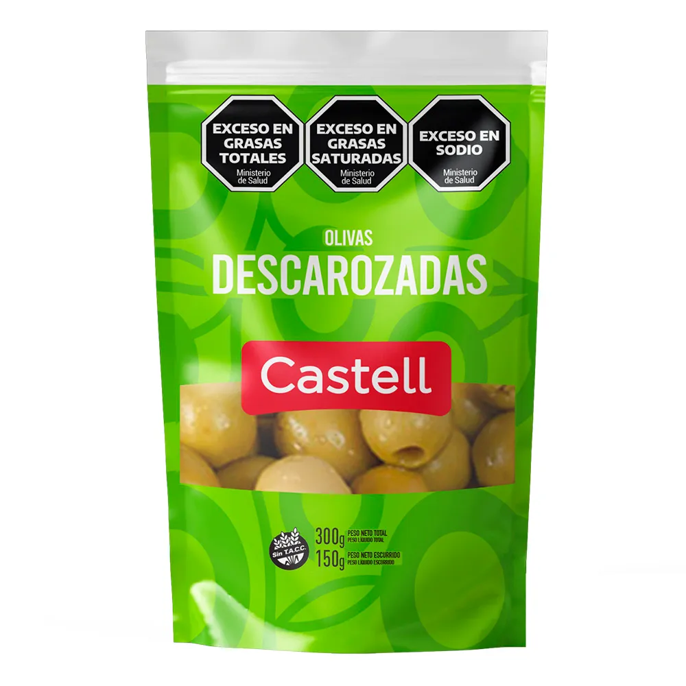 Aceitunas Verdes Descarozadas Castell DP x150g (x12)