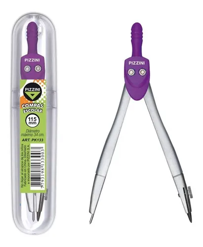 [100568] Compás Escolar Metálico Pizzini x115mm (8x12)