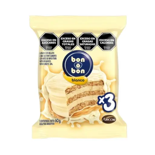 [100686] Alfajor Bon o Bon Triple Blanco x60g (x21)