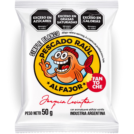 [100806] Alfajor Fantoche Blanco Pescado Raúl x50g (x12)
