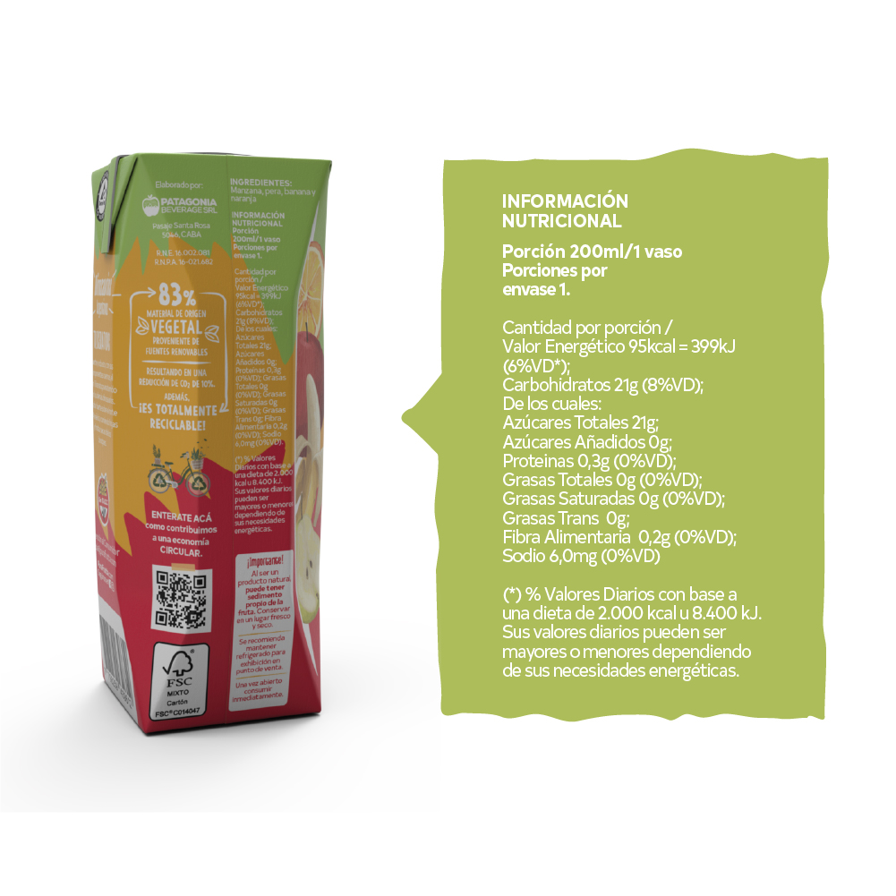 Jugo 100% Exprimido Pura Frutta Multifruta Kids 250ml