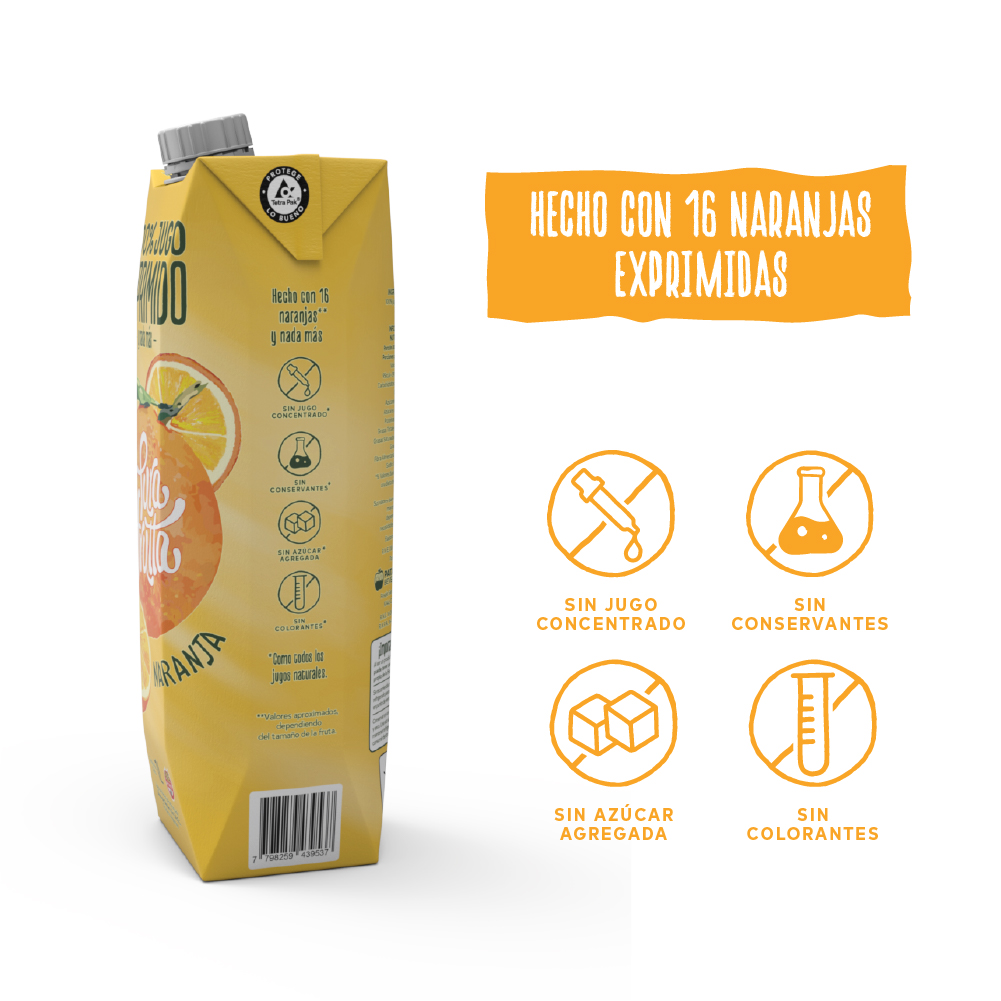 Jugo 100% Exprimido Pura Frutta Naranja Prisma x1000ml