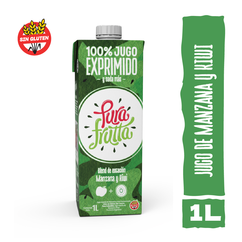 Jugo 100% Exprimido Pura Frutta de Manzana y Kiwi 1000ml