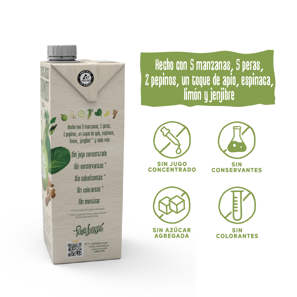 Jugo PuraFrutta Green Detox x1000ml (x8)