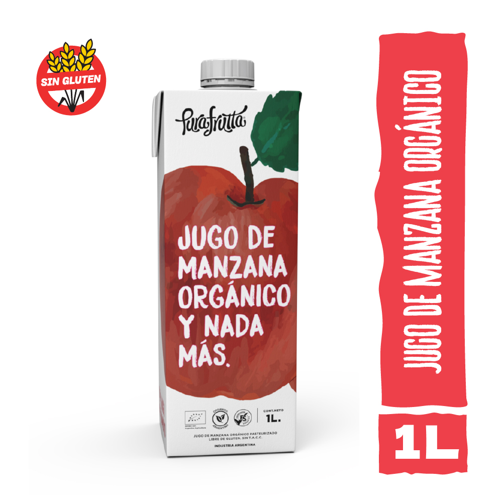 Jugo PuraFrutta Manzana Orgánico x1000ml (x8)