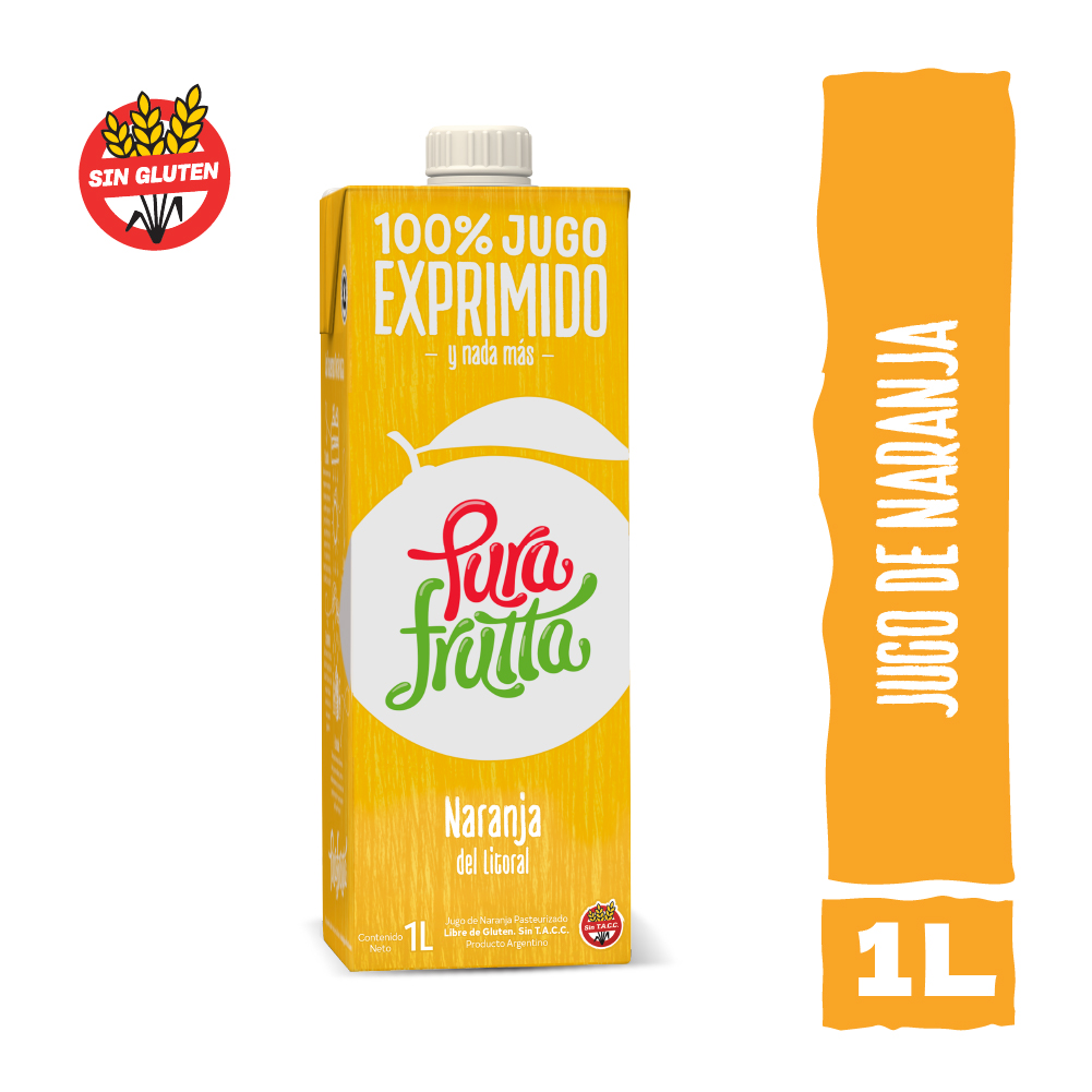 Jugo PuraFrutta Naranja del Litoral x1000ml (x8)