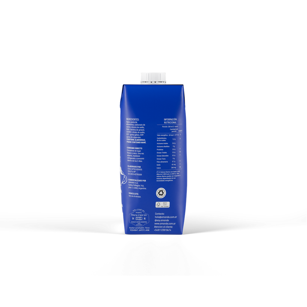 Leche de Almendras Sabor Original Amande x500ml (x12)
