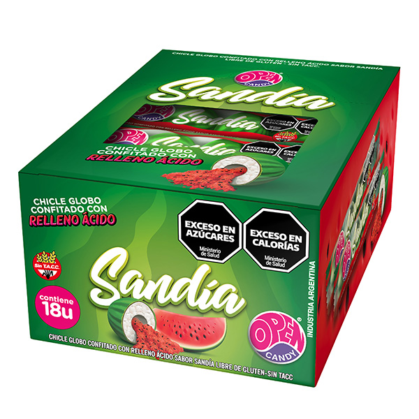 Chicle Open Candy Sandia Flow Tira x18g (18x18)
