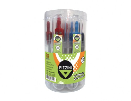 Compás Escolar Metalico Pizzini x115mm (x8)
