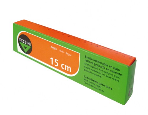 Regla Escolar Pizzini x15cm Cristal (x25)