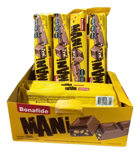 Chocolate Bonafide Leche y Maní 4x14x90g