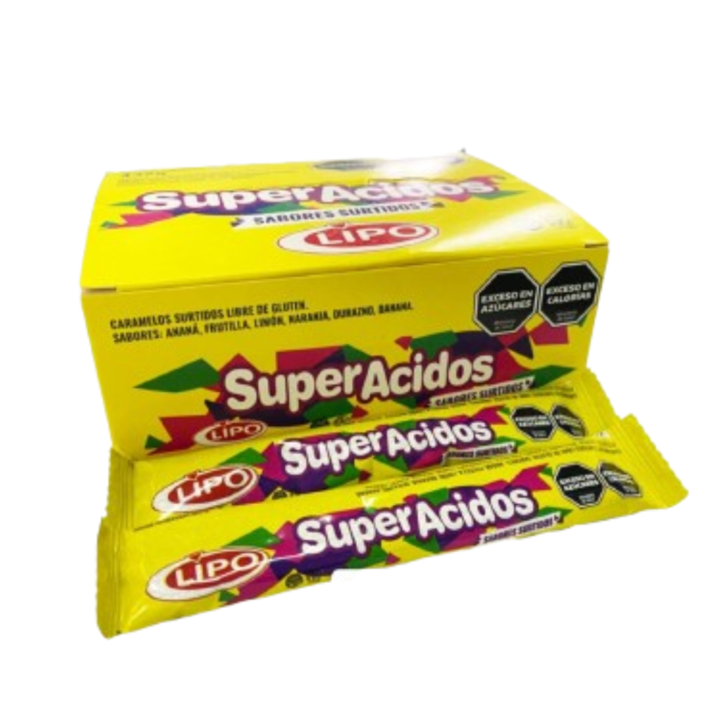 Caramelo Lipo Super Ácidos en Tiras 12x24u.