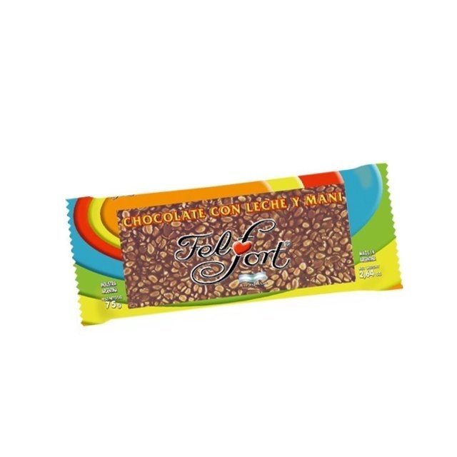 Chocolate Leche y Maní Felfort 8x10x75g.