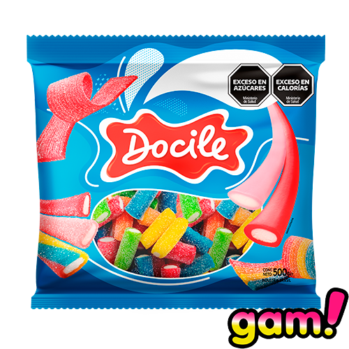 Goma Docile Mini Regaliz Cinco Colores Ácida x500g (x12)