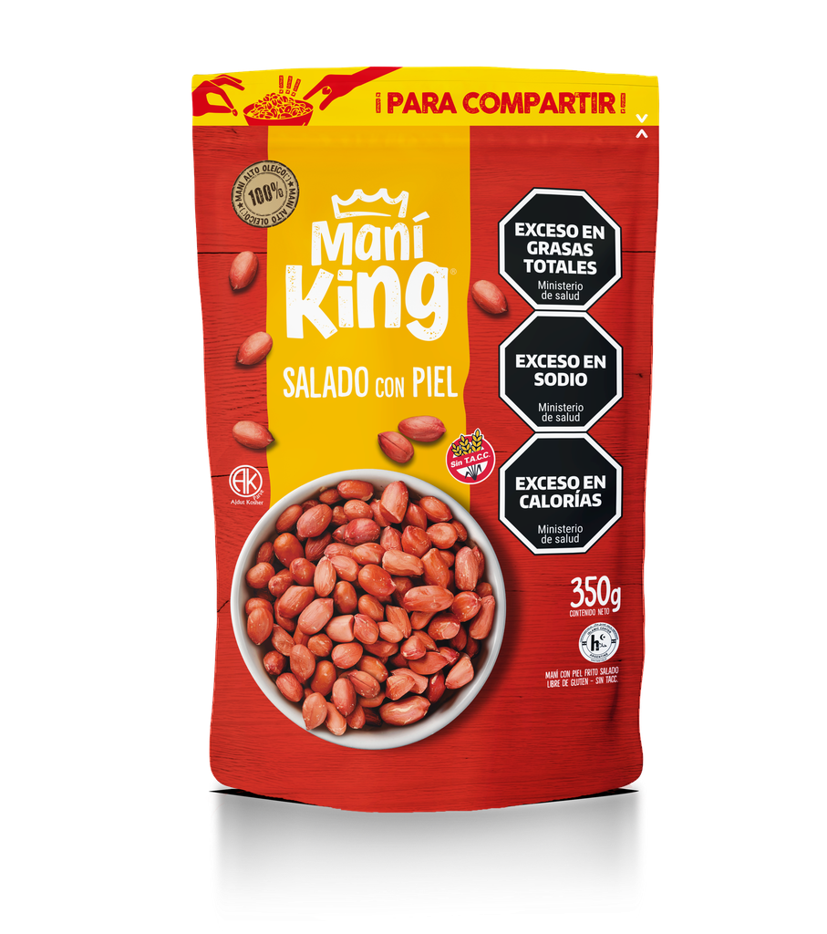 Maní King Frito Salado con Piel x350g (x20)