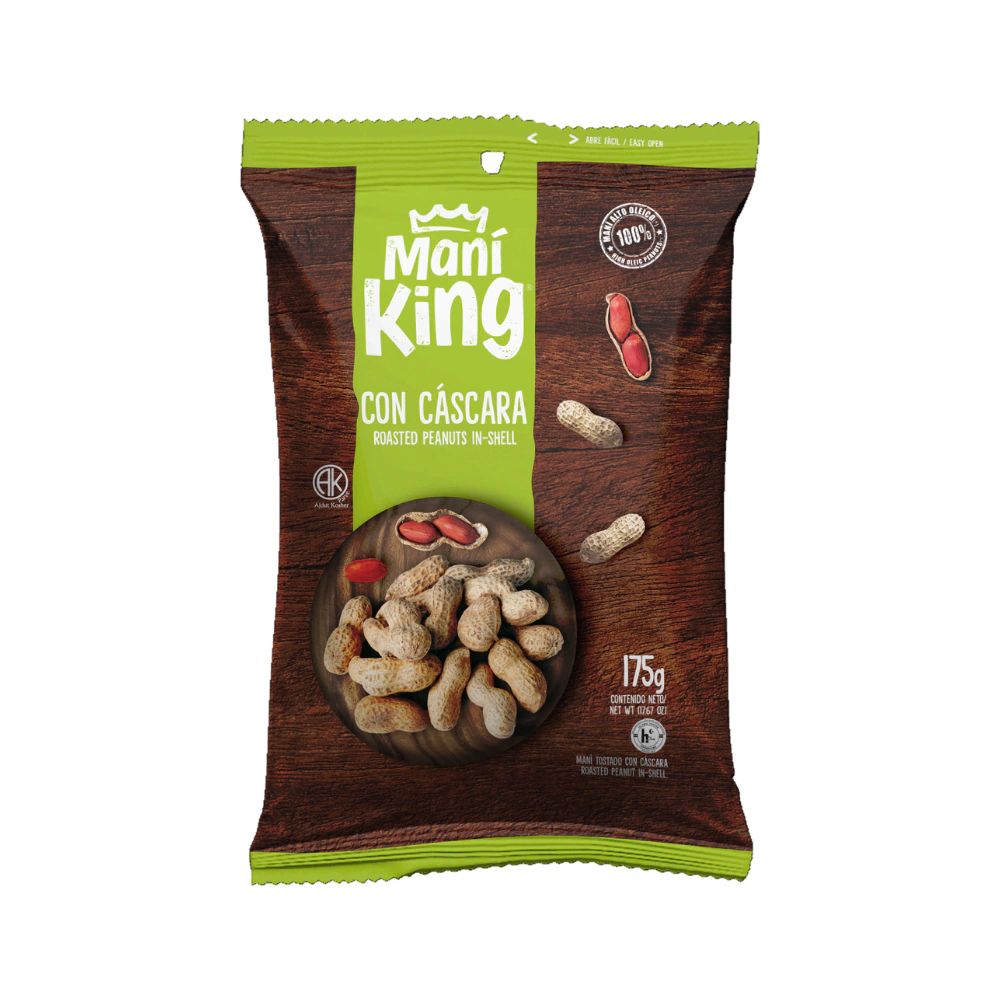 Maní King Tostado con Cáscara x175g (x16)