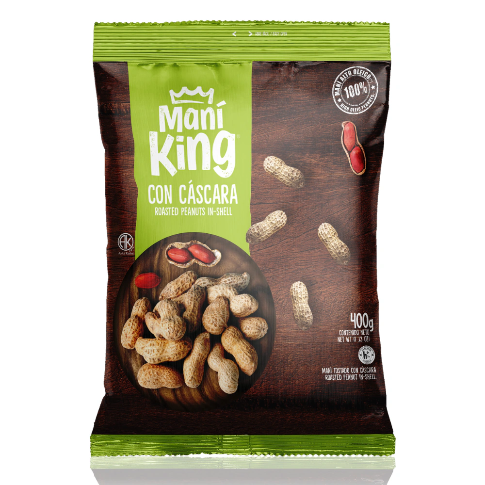 Maní King Tostado con Cáscara x400g (x10)