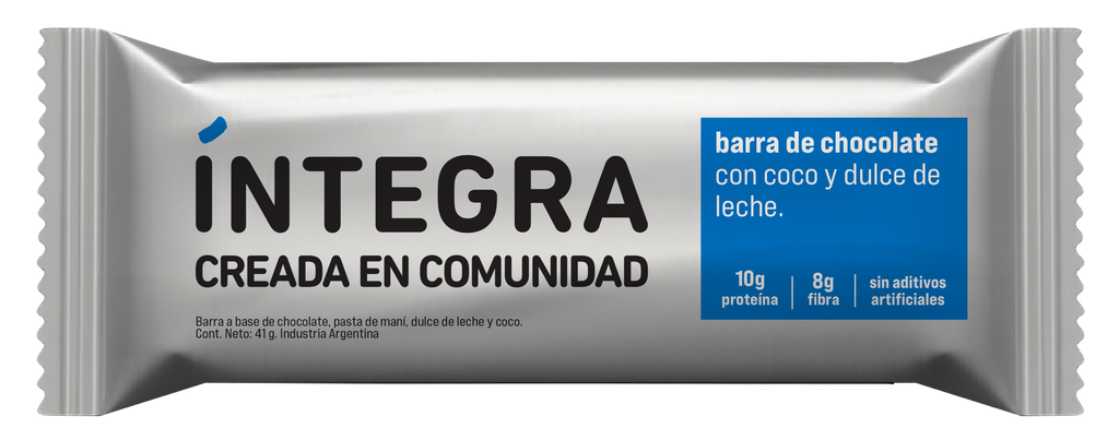 Barra Integra de Chocolate, Coco y Dulce de Leche x41g (16x12)