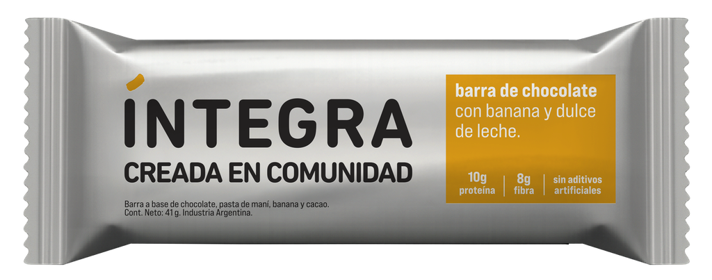 Barra Integra de Chocolate, Banana y Dulce de Leche x41g (16x12)