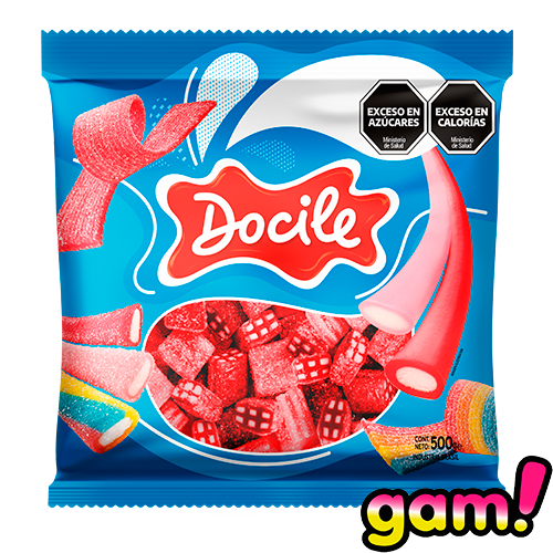 Goma Docile Ladrillos Ácidos Frutilla x500g (x12)
