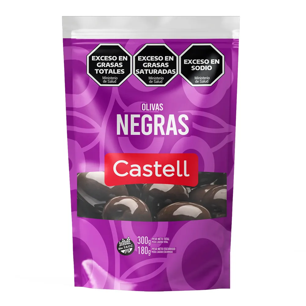 Aceitunas Negras Castell DP x180g (x12)