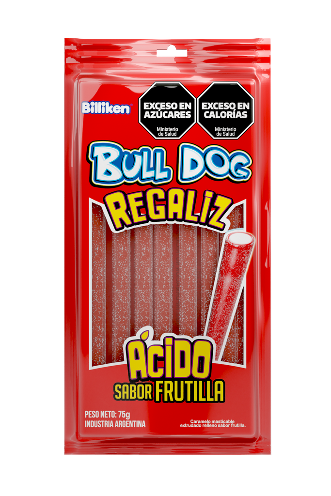 Tubito Bulldog Frutilla Ácida x75g (x24)
