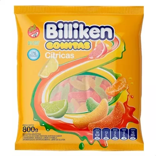 Goma Billiken Surtidas Cítricas x800g (x8)