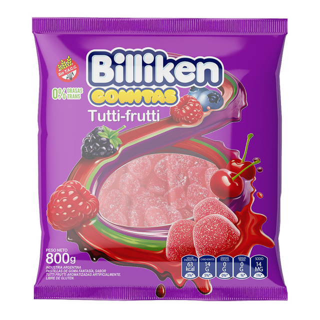 Goma Billiken Tutti Frutti x800g (x8)