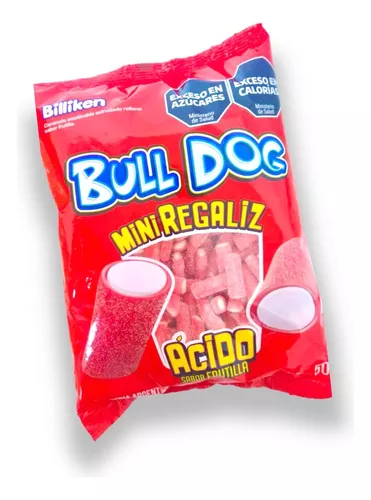 Goma Bulldog Mini Regaliz Frutilla x500g (x8)