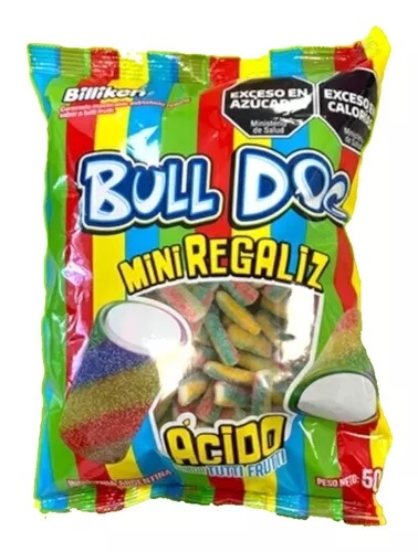 Goma Bulldog Mini Regaliz Tutti Frutti x500g (x8)
