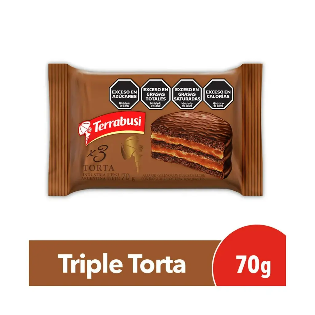 Alfajor Terrabusi Triple Torta 36x70g.