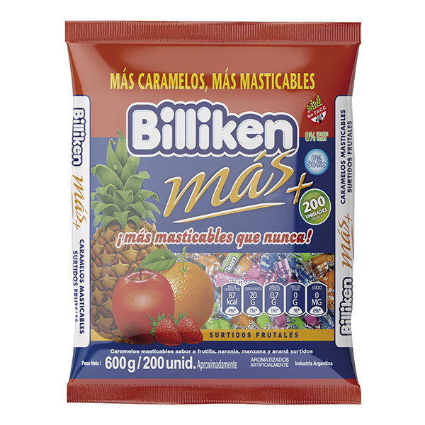 Caramelo Billiken Frutal 12x600g.