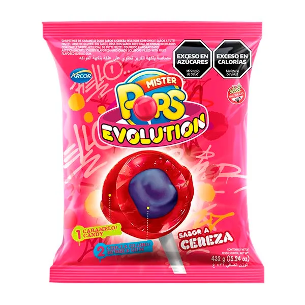 Chupetín Mr. Pops Evolution Cereza 24x18g (12x24)