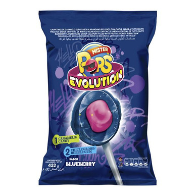 Chupetín Mr. Pop's Evolution Blue Berry 12x24x18g.