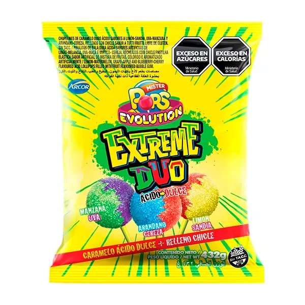 Chupetín Mr. Pops Evolution Ácido Dúo Extreme 24x18g (12x24)