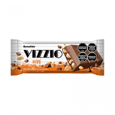 Chocolate Vizzio Maní 8x20x35g.