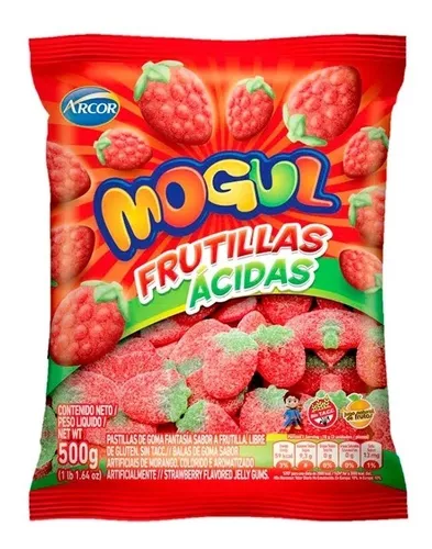 Goma Mogul Frutillas Ácidas x500g (x6)