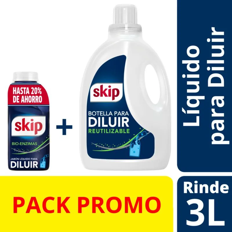 Skip Jabón Liquido para Diluir 500ml+Botella 3lt