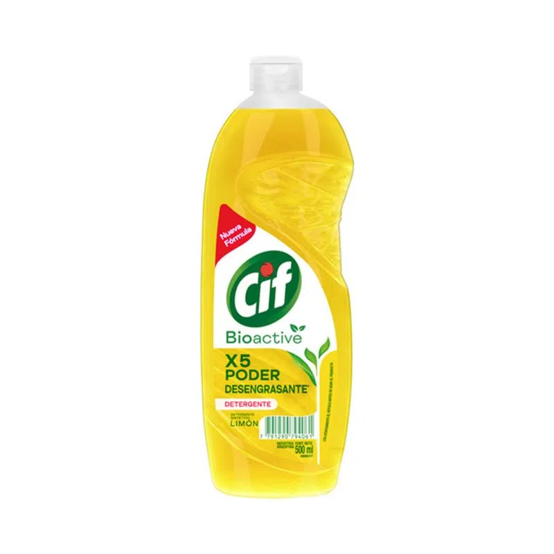 Cif Lavavajilla Limón Bioactive x500ml (x12)