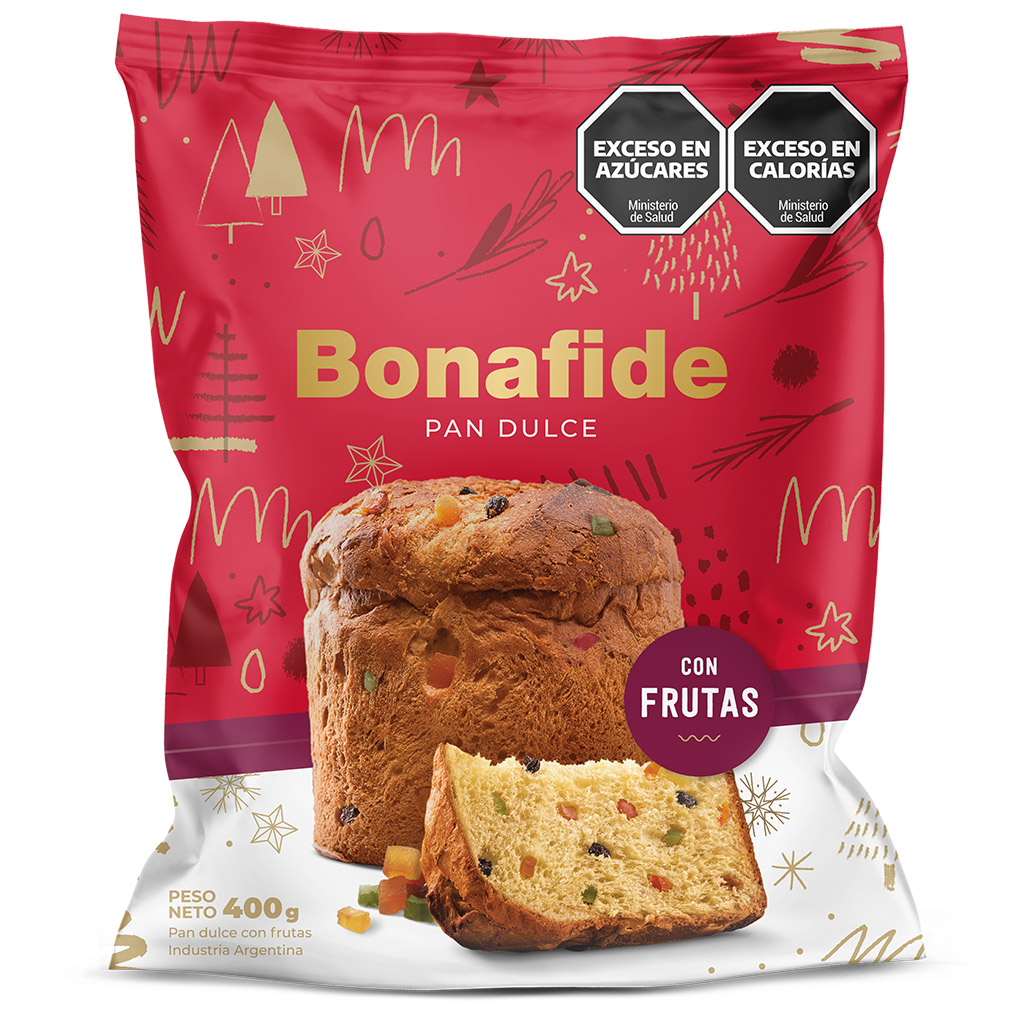 Pan Dulce Bonafide con Fruta x400g (x6)