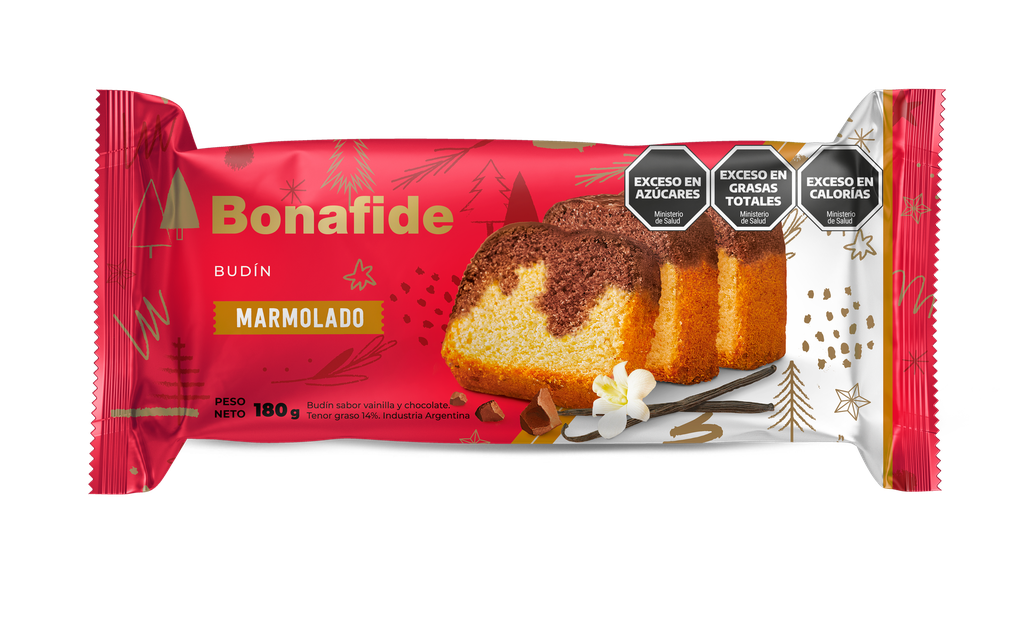 Budin Bonafide Marmolado x180g (x12)