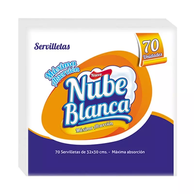 Servilletas Nube Blanca S/H x70u 48x90