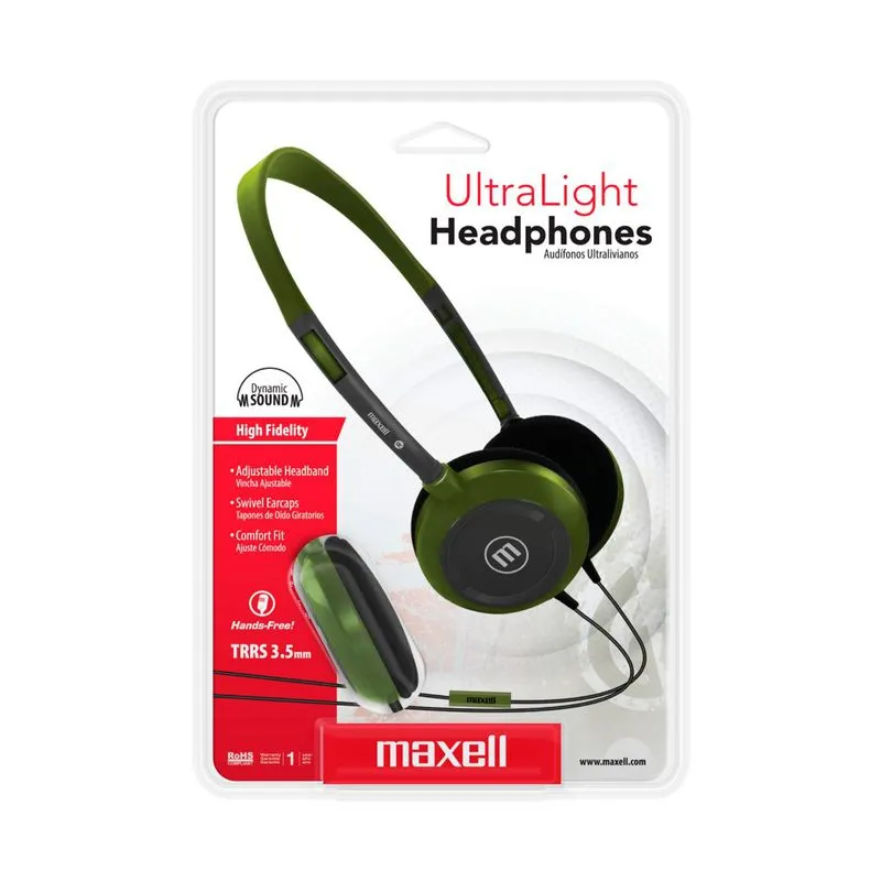Auriculares Maxell Vincha HP-200 Verde Oliva