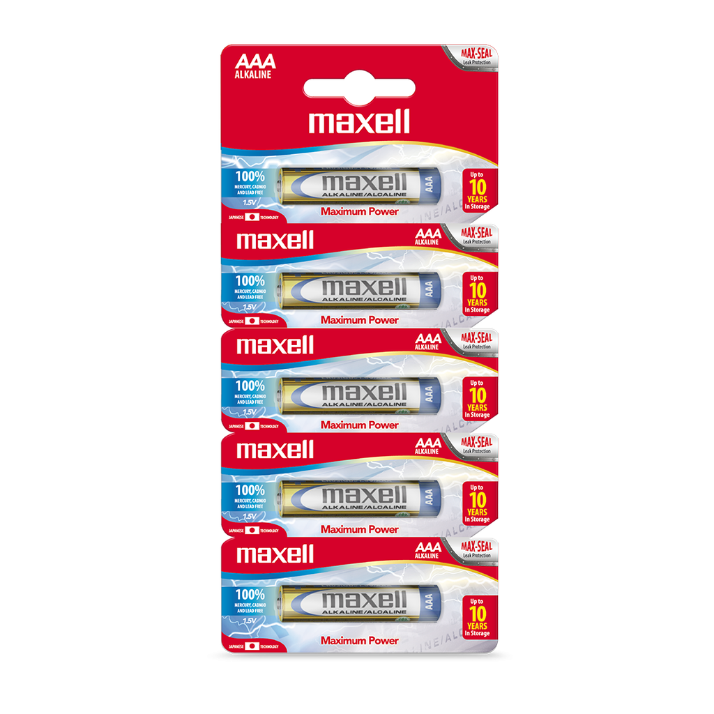 Pila Alkalina Maxell AAA LR03 Tira x5