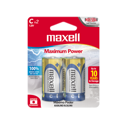 Pila Alkalina Maxell C LR14 Blíster x2