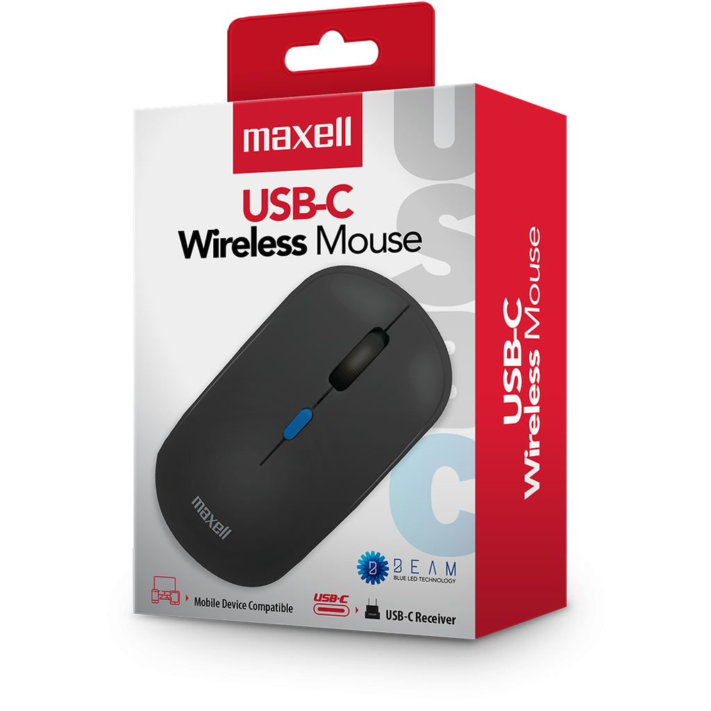 Mouse Inalámbrico Maxell MOWL-200C USB-C 2.4
