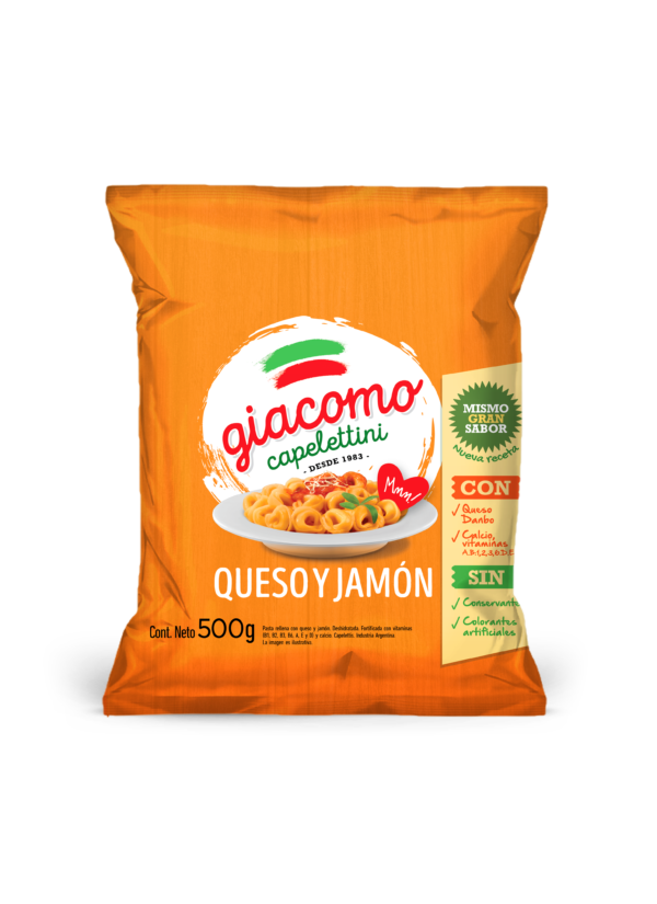 Capelettini Giacomo Queso y Jamón 12x500g.